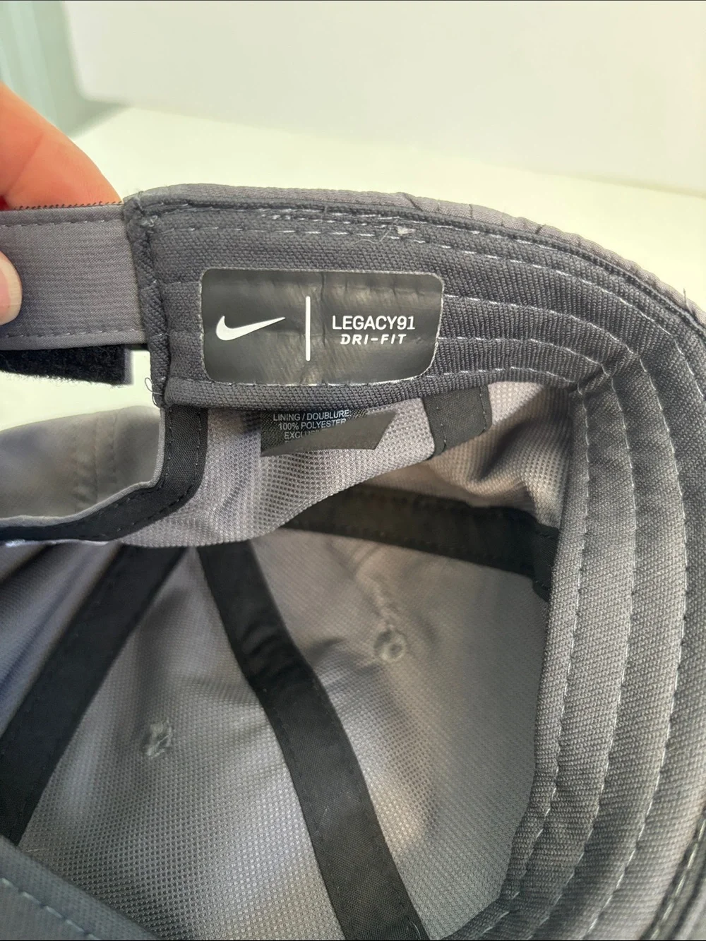 Nike Dri Fit Gray Baseball Cap with White Swoosh